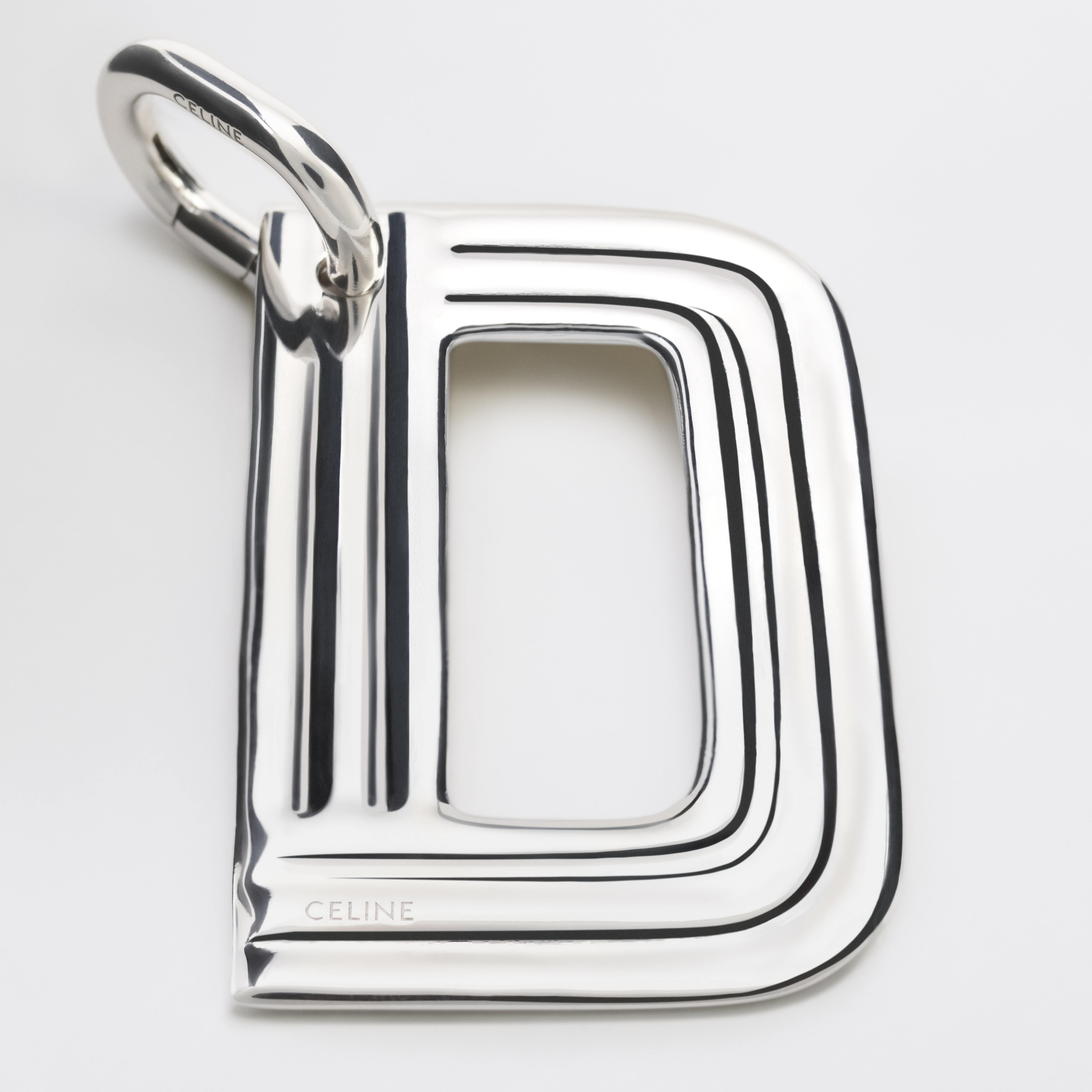 ALPHABET CHARMS D LETTER IN BRASS WITH RHODIUM FINISH - SILVER